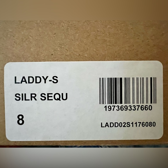 Steve Madden Laddy Pointed-Toe Over-The-Knee High Heel Boots - Silver Sequin - 8 - Picture 11 of 11